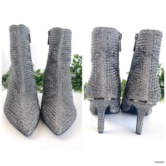 Michael Kors Katerina heeled Embellished Glitter ankle Bootie 7 - Picture 9 of 11